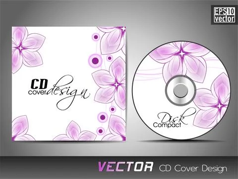 CD cover presentation design template with copy space and wave effect in bl.. 库存插图