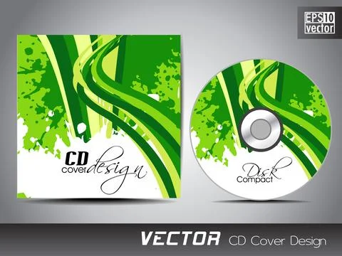 CD cover presentation design template with copy space and wave effect, edit.. Ilustración de archivo