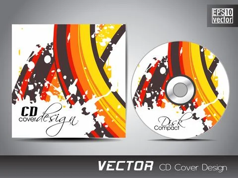 CD cover presentation design template with copy space and wave effect, edit.. Ilustración de archivo