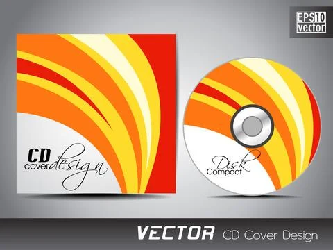 CD cover presentation design template with copy space and wave effect, edit.. Ilustración de archivo
