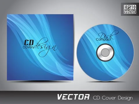 CD cover presentation design template with copy space and wave effect, edit.. Ilustración de archivo