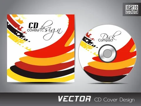 CD cover presentation design template with copy space and wave effect, edit.. 스톡 일러스트