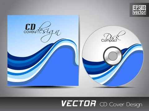CD cover presentation design template with copy space and wave effect, edit.. Ilustración de archivo
