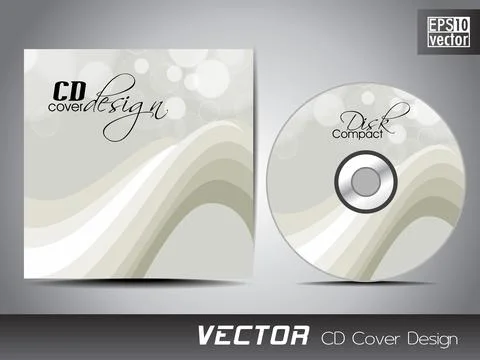 CD cover presentation design template with copy space and wave effect, edit.. Ilustración de archivo