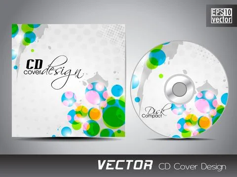 CD cover presentation design template with copy space and circal effect, ed.. 库存插图