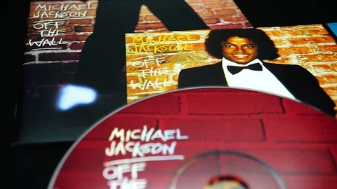 CD covers of Michael Jackson's first solo album, OFF THE WALL Video stock 104108713
