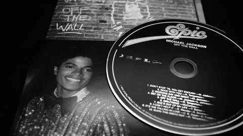 CD covers of Michael Jackson's first solo album, OFF THE WALL Stock Footage 247462171