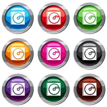 CD with danger lettering set 9 collection Illustrazione stock