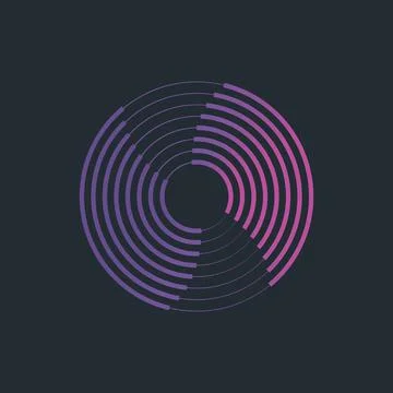 CD detail design with thin and thick lines. Vector Stock Illustration