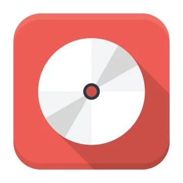 CD disc flat app icon with long shadow Stock Illustration