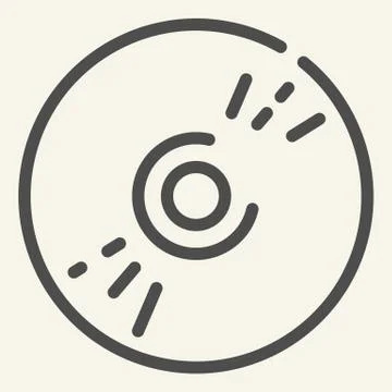 CD disc line icon. Data vector illustration isolated on white. Dvd outline style 스톡 일러스트