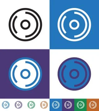 Cd Disc Line Icon Stock Illustration