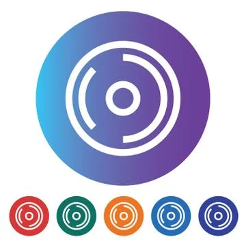 Cd Disc Line Icon Stock Illustration