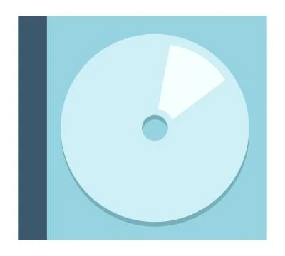 Cd disc in plastic case vector icon flat isolated Stock Illustration