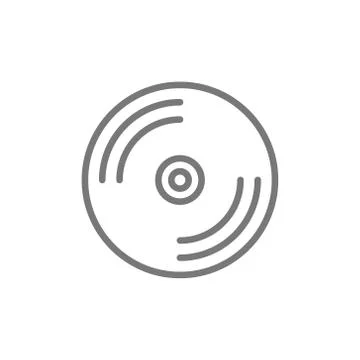 CD disk, DVD line icon. Illustrazione stock