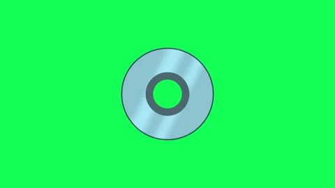 CD disk icon isolated on green background Stock Footage 307625340