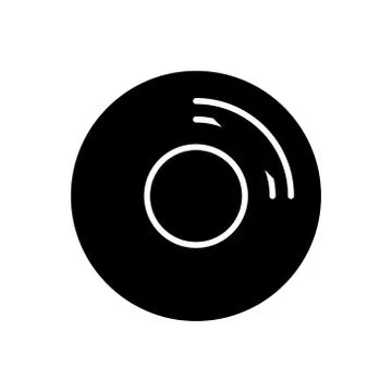 Cd disk icon, vector illustration, black sign on isolated background Stock Illustration