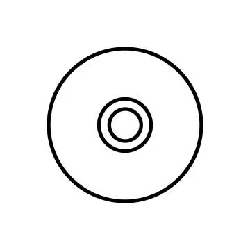 Cd disk outline icon isolated. Symbol, logo illustration for mobile concept, web Stock Illustration