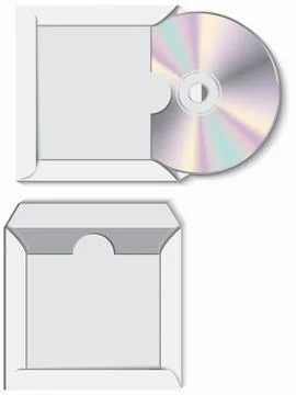 Cd disk with paper case Stock Illustration