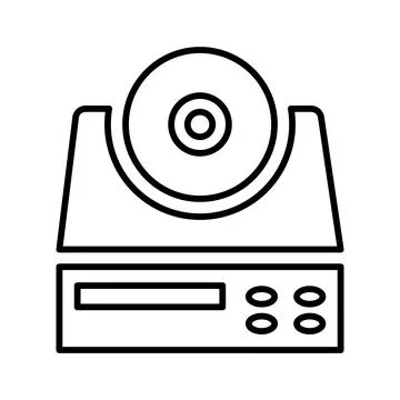 Cd, drive, player icon. Outline vector. Stock Illustration