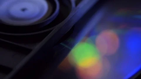 CD, DVD are insert in the player and start rotation Video stock 82709597