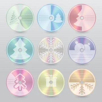 Cd dvd blu ray christmas cover designs Stock Illustration
