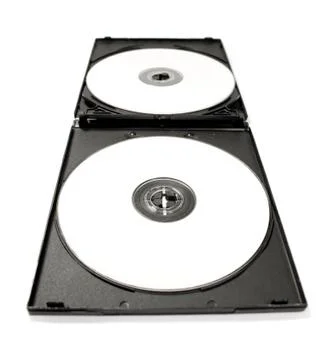 Cd dvd case with white cds Stock Photos