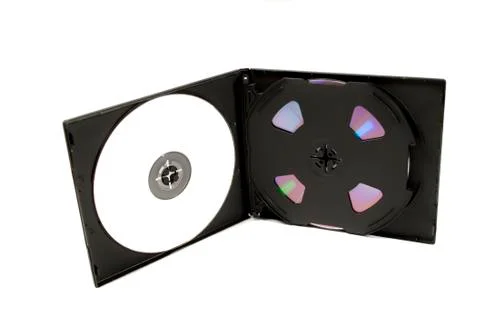 Cd dvd case with white cds Stock Photos