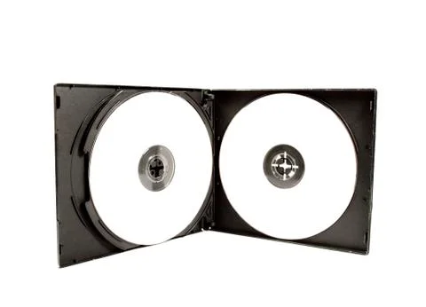 Cd dvd case with white cds Stock Photos