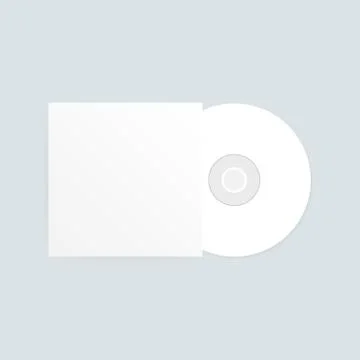 The CD-DVD compact disc and white empty paper case template with shadow on tr Stock-Illustration