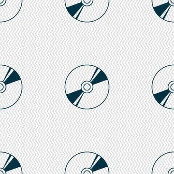 Cd, DVD, compact disk, blue ray icon sign. Seamless pattern with geometric te イラスト素材