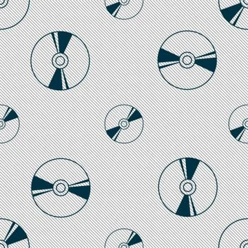 Cd, DVD, compact disk, blue ray icon sign. Seamless pattern with geometric textu イラスト素材