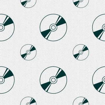 Cd, DVD, compact disk, blue ray icon sign. Seamless pattern with geometric textu イラスト素材