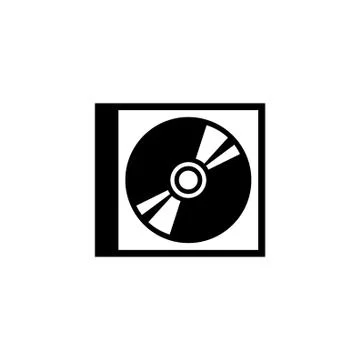 CD DVD Disc and Box Flat Vector Icon Illustrazione stock