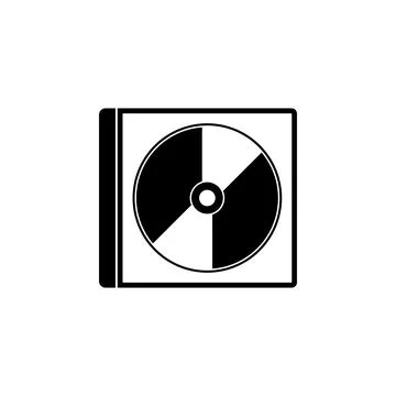 CD DVD Disc and Box Flat Vector Icon Illustrazione stock