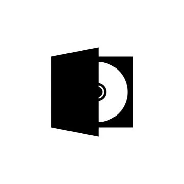 CD DVD Disc in Box Flat Vector Icon Illustrazione stock