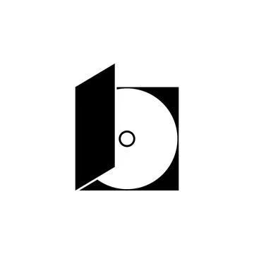 CD DVD Disc in Box Flat Vector Icon Illustrazione stock