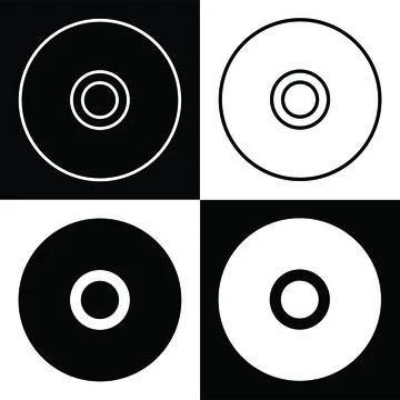 CD DVD Disc Icons Set Stock-Illustration