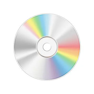 CD DVD disc. Shiny silver blue-ray audio and video storage. Vector illustration Stock Illustration