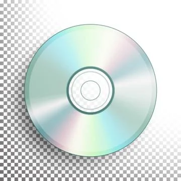 CD, DVD Disc Vector. Realistic Compact Disc Isolated On Transparent Background Stock Illustration