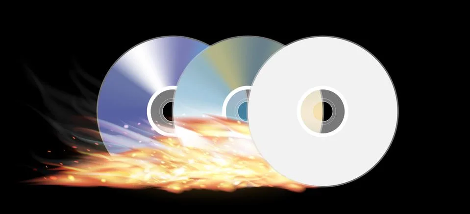 Cd dvd disk burning Stock Illustration