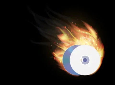 Cd dvd disk burning Stock Illustration