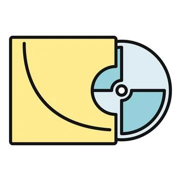 Cd dvd disk in paper sleeve icon Stock Illustration