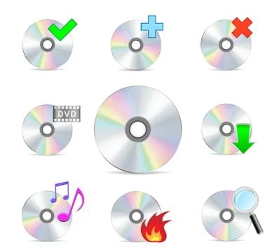 Cd dvd disk set Stock Illustration