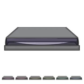 Cd dvd drive cartoon vector graphic Stock Illustration