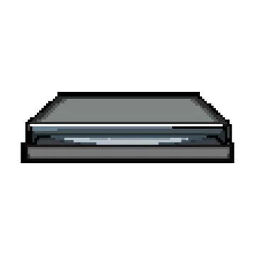 Cd dvd drive pixel art vector illustration Stock Illustration