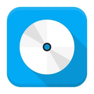 CD DVD flat app icon with long shadow Stock Illustration