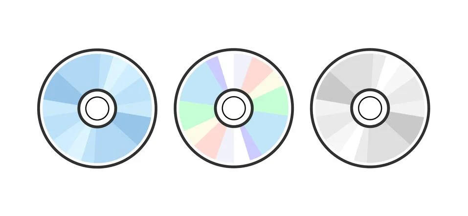 CD DVD icon disc vector blank illustration. Compact disk dvd music audio Illustrazione stock