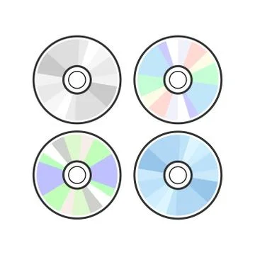 CD DVD icon disc vector blank illustration. Compact disk dvd music audio Stock Illustration