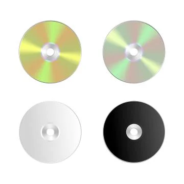 Cd, dvd isolated vector icon. Compact disc realistic set Stock Illustration